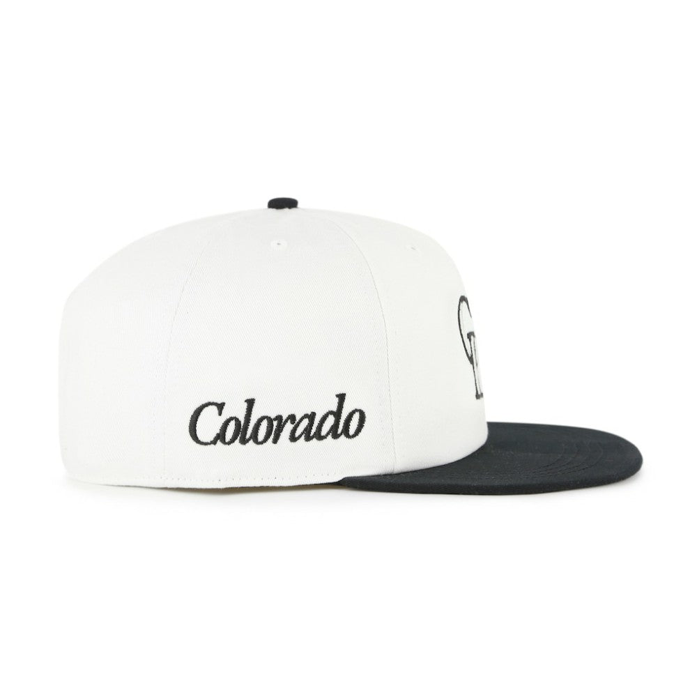 Colorado Rockies Foundation Captain Snapback Hat White/Black | 47 brand