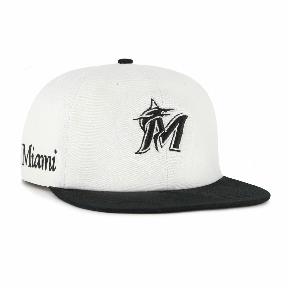 Miami Marlins Foundation Captain Snapback Hat White/Black | 47 brand