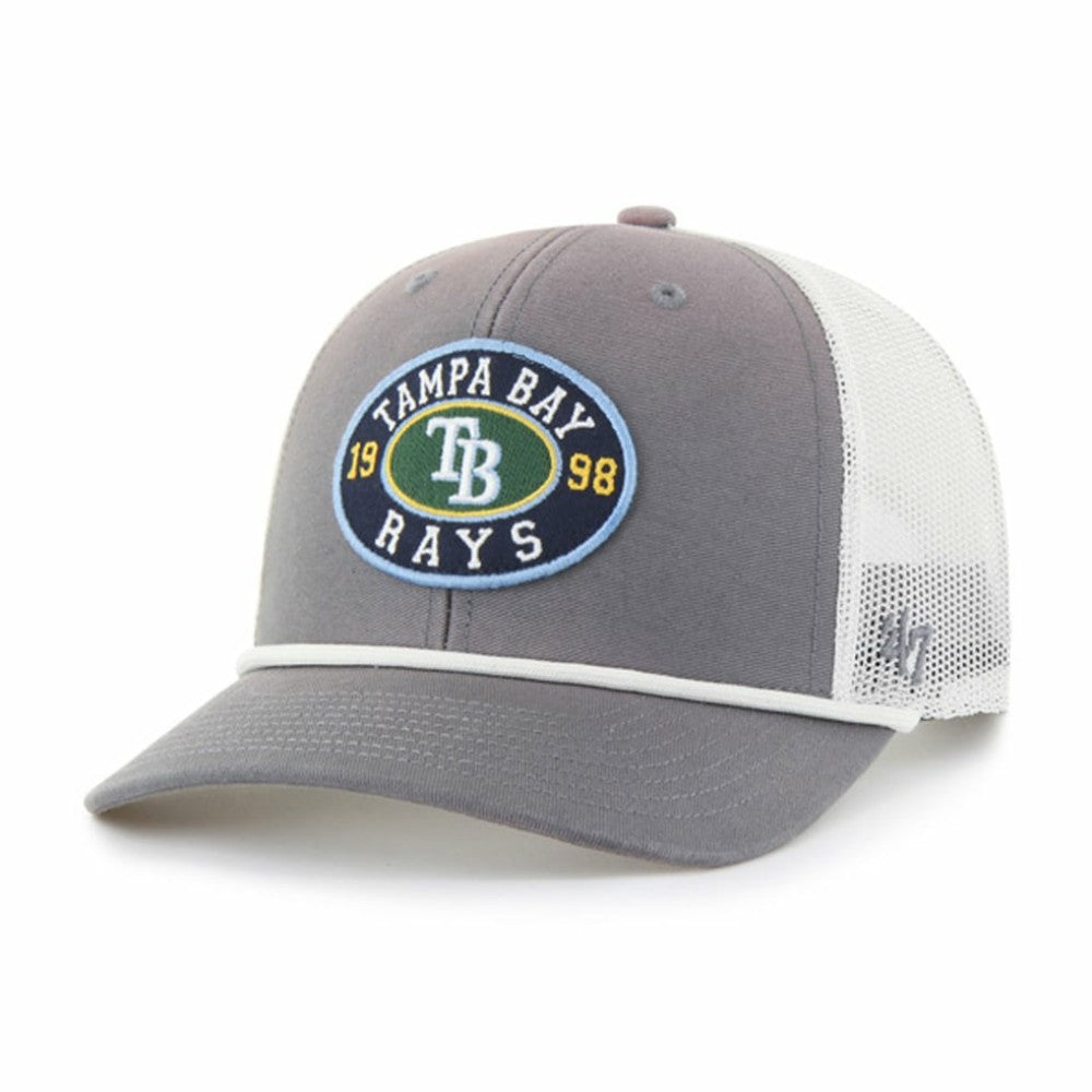 Tampa Bay Rays Tide Sweep Rope Trucker Adjustable Hat Gray/White | 47 brand