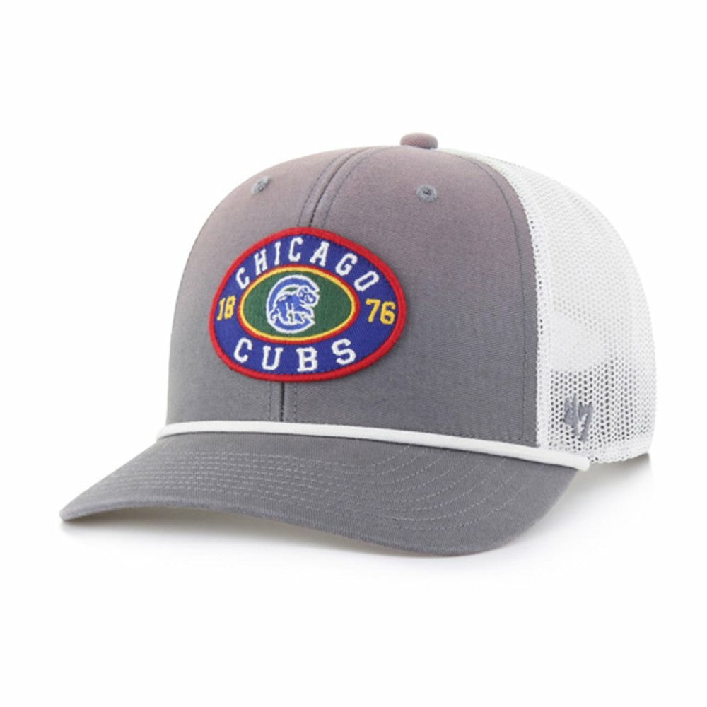 Chicago Cubs Tide Sweep Rope Trucker Adjustable Hat Gray/White | 47 brand