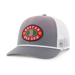 Boston Red Sox Tide Sweep Rope Trucker Adjustable Hat Gray/White | 47 brand