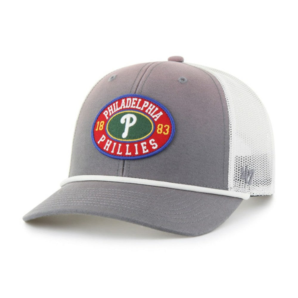Philadelphia Phillies Tide Sweep Rope Trucker Adjustable Hat Gray/White | 47 brand