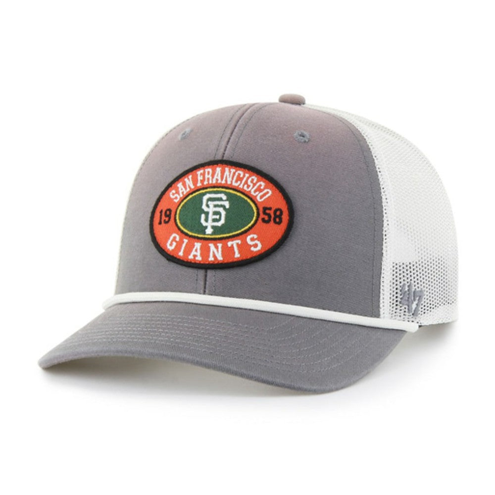 San Francisco Giants Tide Sweep Rope Trucker Adjustable Hat Gray/White | 47 brand