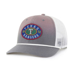 Texas Rangers Tide Sweep Rope Trucker Adjustable Hat Gray/White | 47 brand