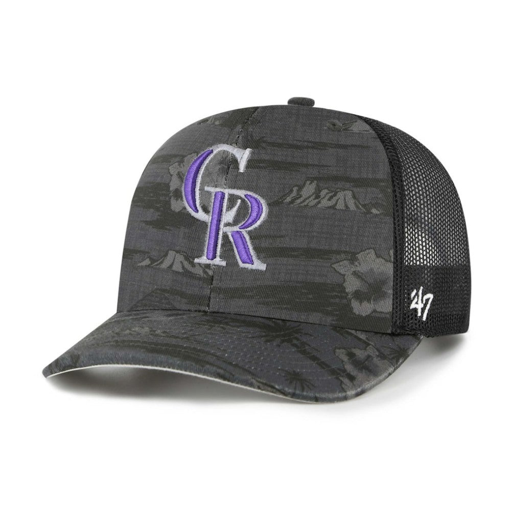 Colorado Rockies Fiji Trucker Adjustable Hat Black | 47 brand