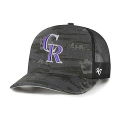 Colorado Rockies Fiji Trucker Adjustable Hat Black | 47 brand