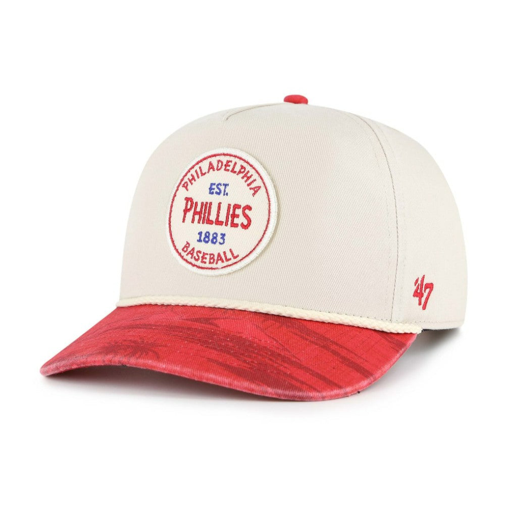 Philadelphia Phillies Fiji Rope Hitch Adjustable Hat Cream/Red | 47 brand