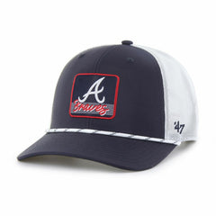 Atlanta Braves Scratch Adjustable Trucker Hat Navy/White | 47 brand