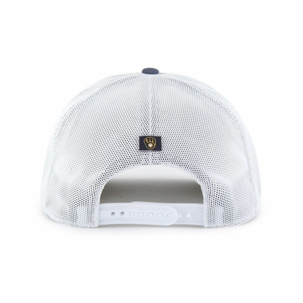 Milwaukee Brewers Scratch Adjustable Trucker Hat Navy/White | 47 brand