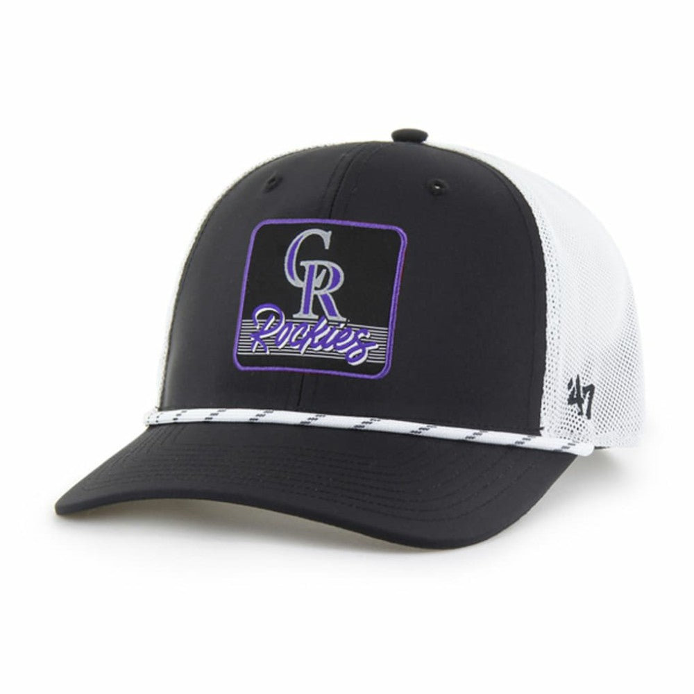 Colorado Rockies Scratch Adjustable Trucker Hat Black/White | 47 brand