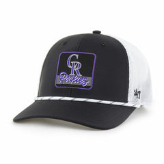 Colorado Rockies Scratch Adjustable Trucker Hat Black/White | 47 brand