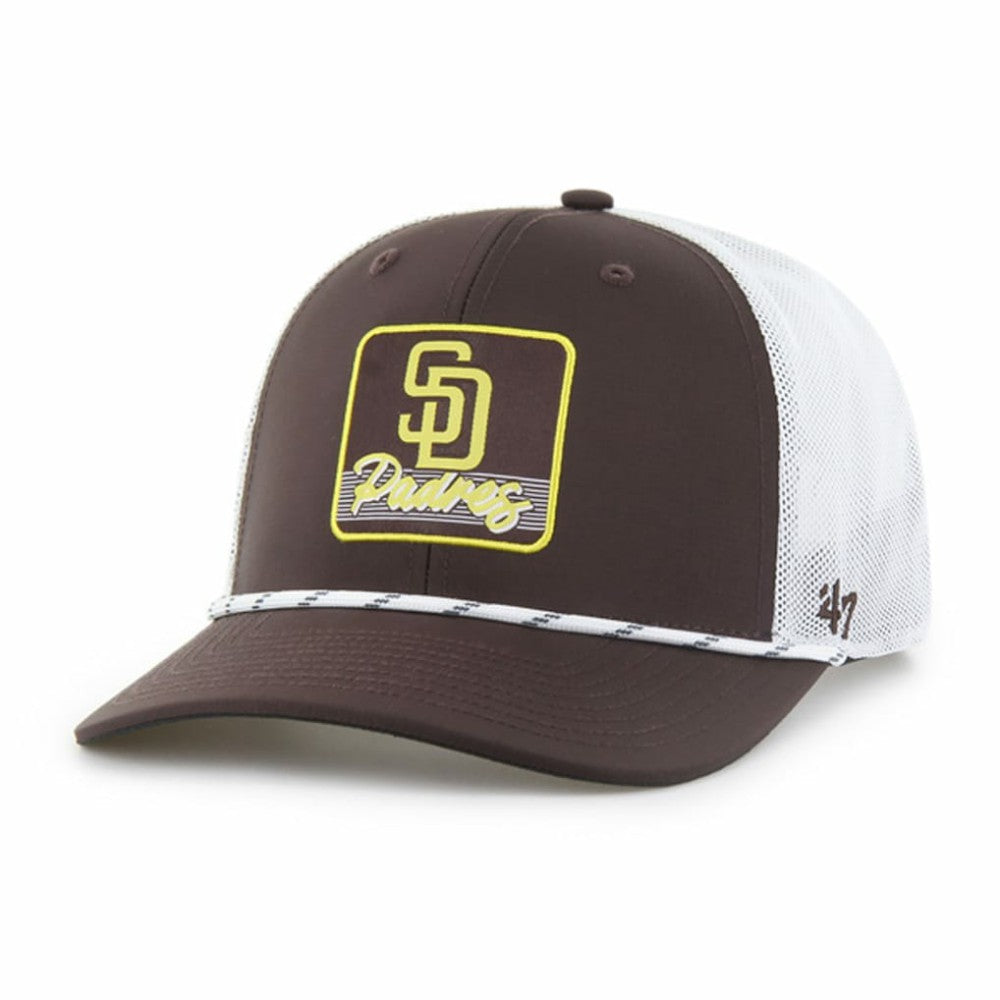 San Diego Padres Scratch Adjustable Trucker Hat Brown/White | 47 brand