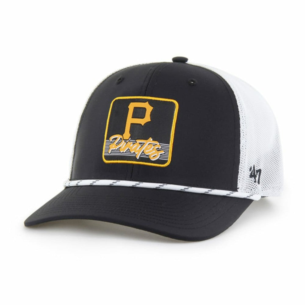 Pittsburgh Pirates Scratch Adjustable Trucker Hat Black/White | 47 brand