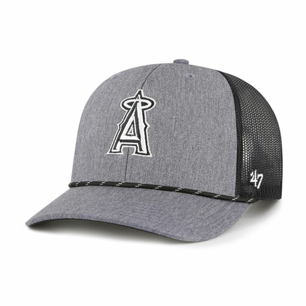 Los Angeles Angels Carbon Rope Trucker Adjustable Hat Charcoal | 47 brand