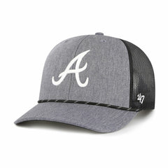 Atlanta Braves Carbon Rope Trucker Adjustable Hat Charcoal | 47 brand