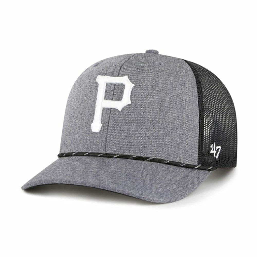 Pittsburgh Pirates Carbon Rope Trucker Adjustable Hat Charcoal | 47 brand