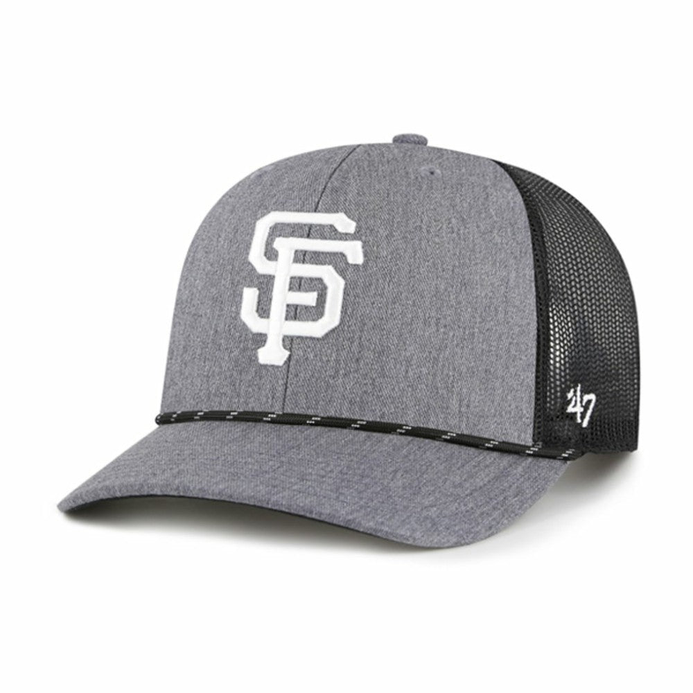 San Francisco Giants Carbon Rope Trucker Adjustable Hat Charcoal | 47 brand