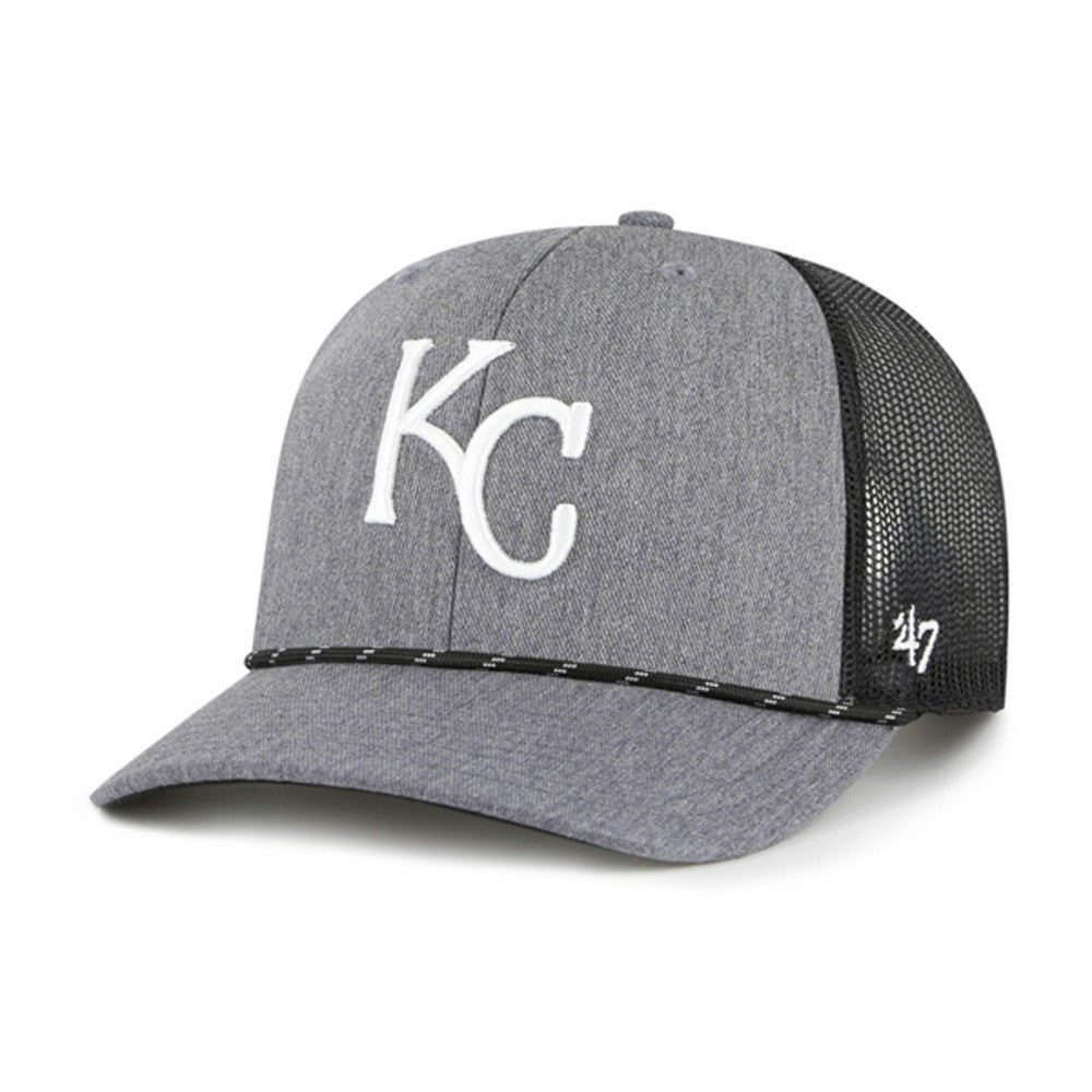 Kansas City Royals Carbon Rope Trucker Adjustable Hat Charcoal | 47 brand