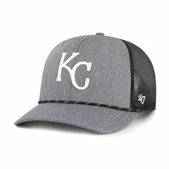 Kansas City Royals Carbon Rope Trucker Adjustable Hat Charcoal | 47 brand
