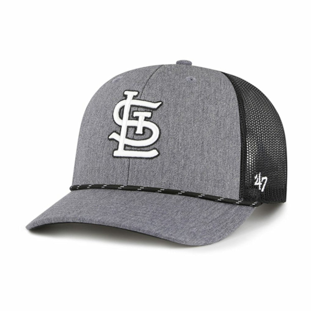 St. Louis Cardinals Carbon Rope Trucker Adjustable Hat Charcoal | 47 brand
