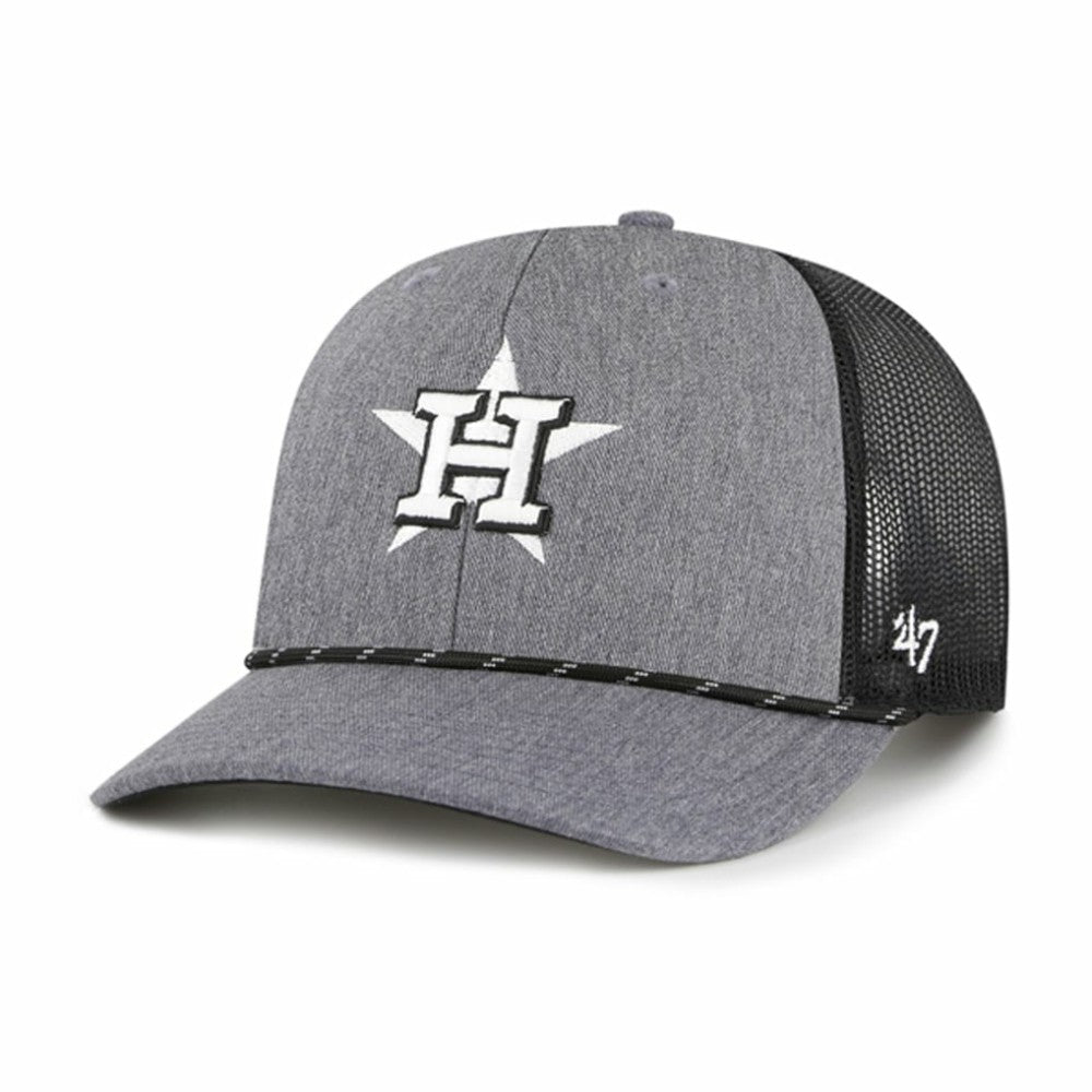 Houston Astros Carbon Rope Trucker Adjustable Hat Charcoal | 47 brand