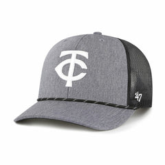 Minnesota Twins Carbon Rope Trucker Adjustable Hat Charcoal | 47 brand