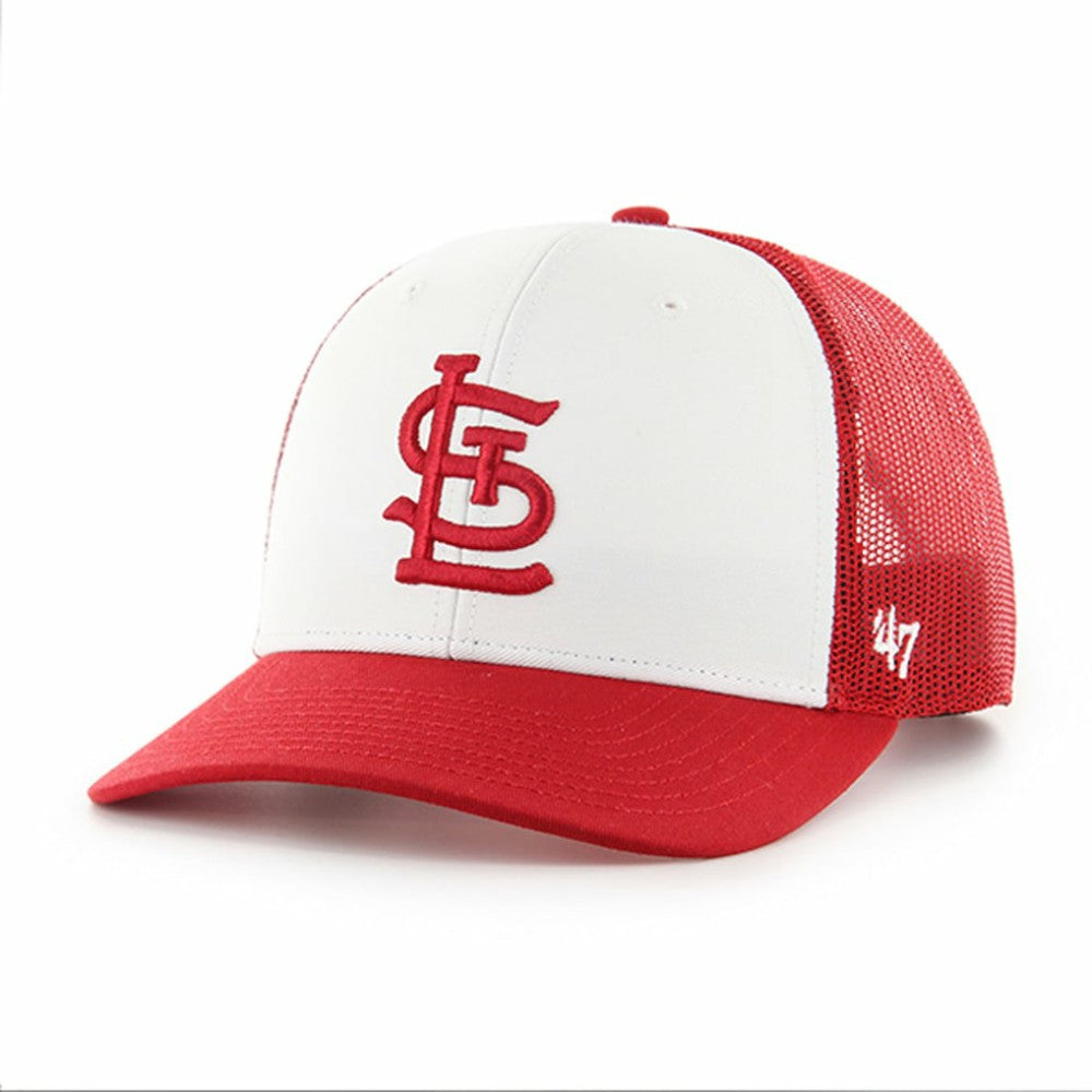St. Louis Cardinals Freshman Trucker Adjustable Hat White/Red | 47 brand