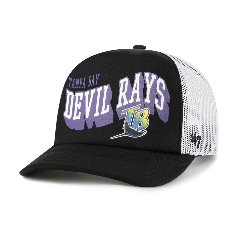 Tampa Bay Rays Meander Foam Trucker Snapback Hat Black | 47 brand