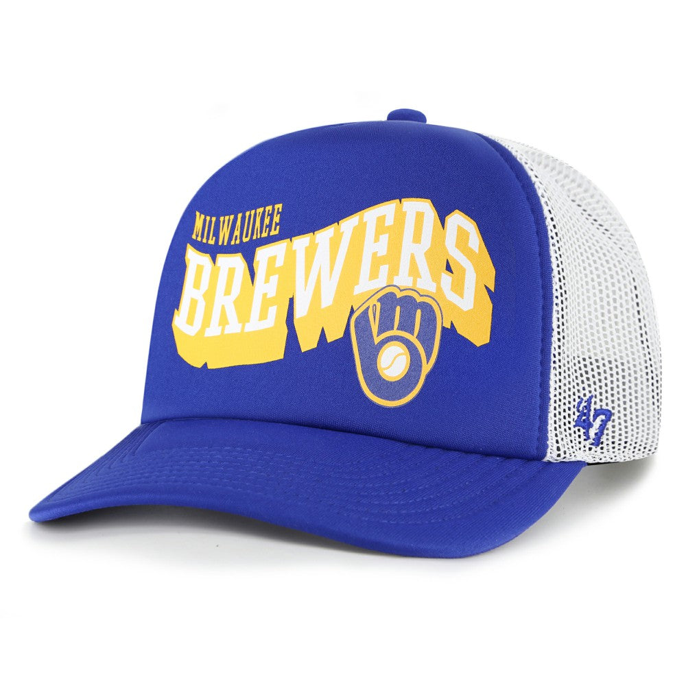 Milwaukee Brewers Meander Foam Trucker Snapback Hat Royal | 47 brand