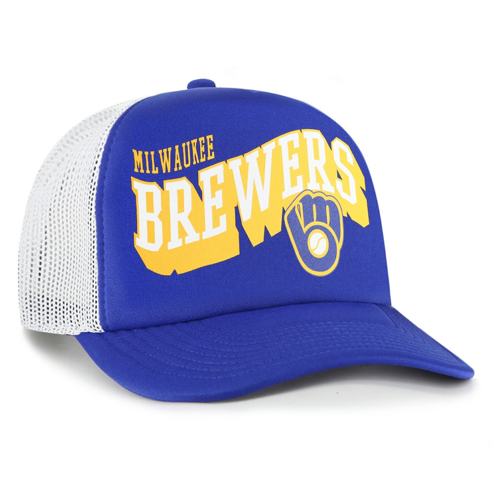 Milwaukee Brewers Meander Foam Trucker Snapback Hat Royal | 47 brand