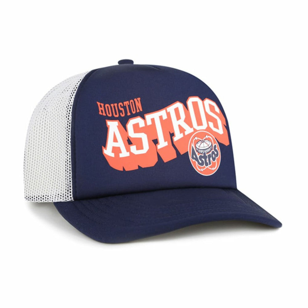 Houston Astros Meander Foam Trucker Snapback Hat Navy | 47 brand