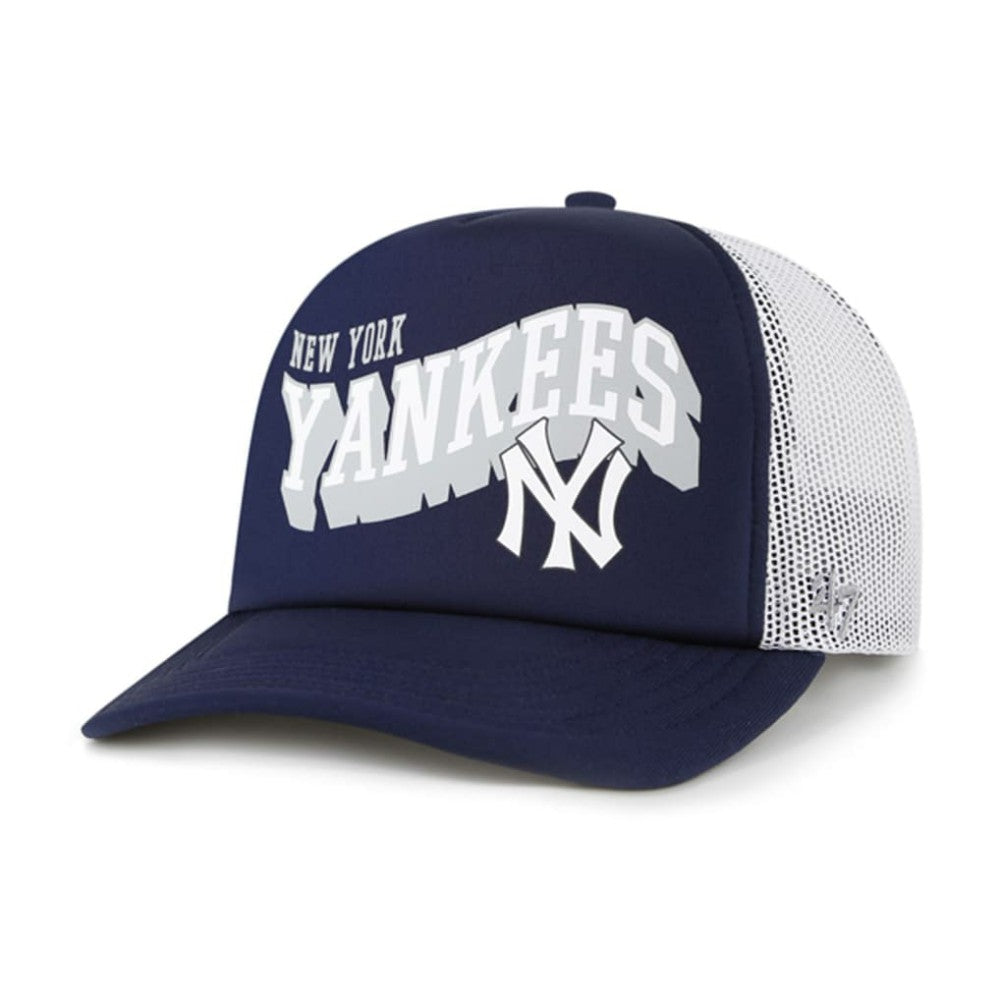New York Yankees Meander Foam Trucker Snapback Hat Navy | 47 brand