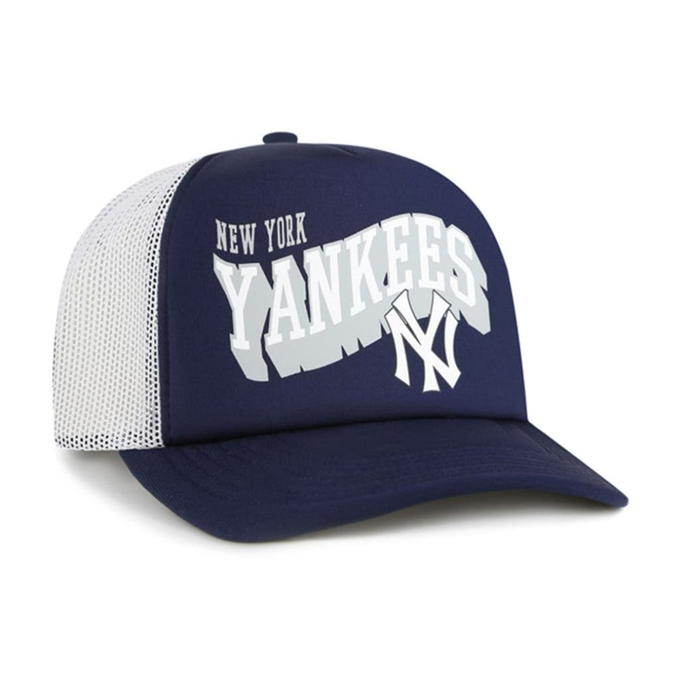 New York Yankees Meander Foam Trucker Snapback Hat Navy | 47 brand