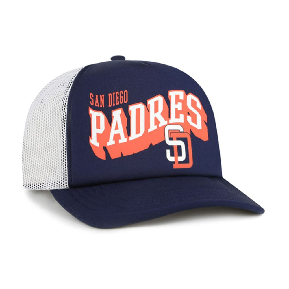 San Diego Padres Meander Foam Trucker Snapback Hat Navy | 47 brand