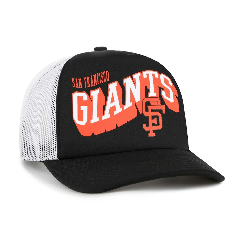 San Francisco Giants Meander Foam Trucker Snapback Hat Black | 47 brand