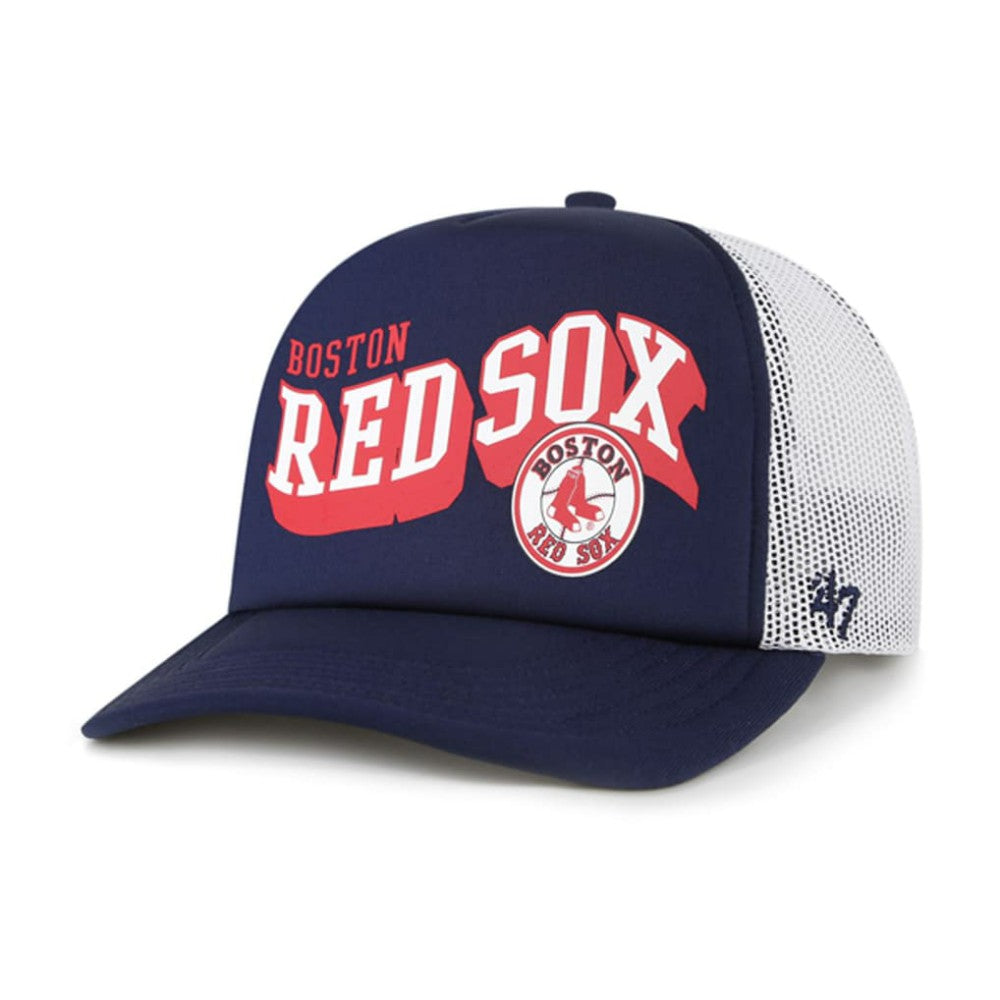 Boston Red Sox Meander Foam Trucker Snapback Hat Navy | 47 brand