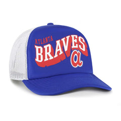 Atlanta Braves Meander Foam Trucker Snapback Hat Royal | 47 brand
