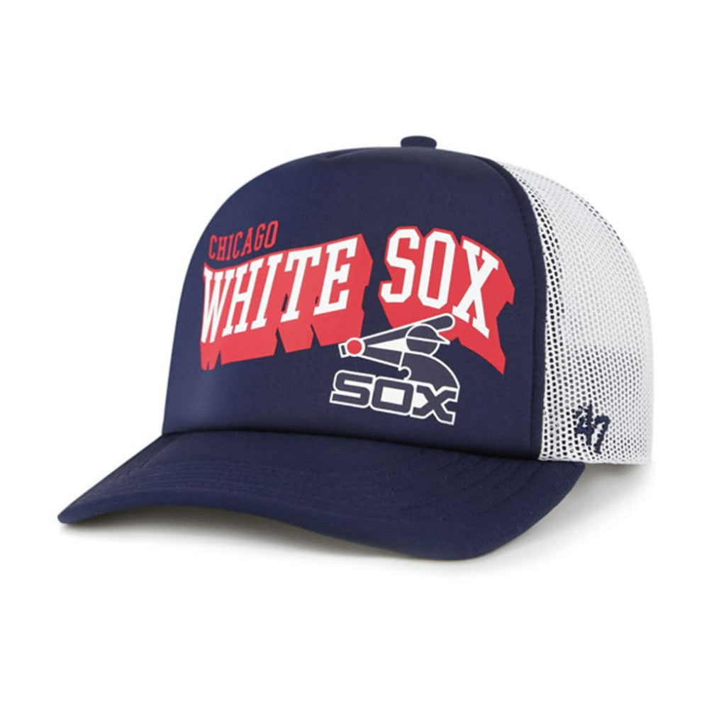 Chicago White Sox Meander Foam Trucker Snapback Hat Navy | 47 brand
