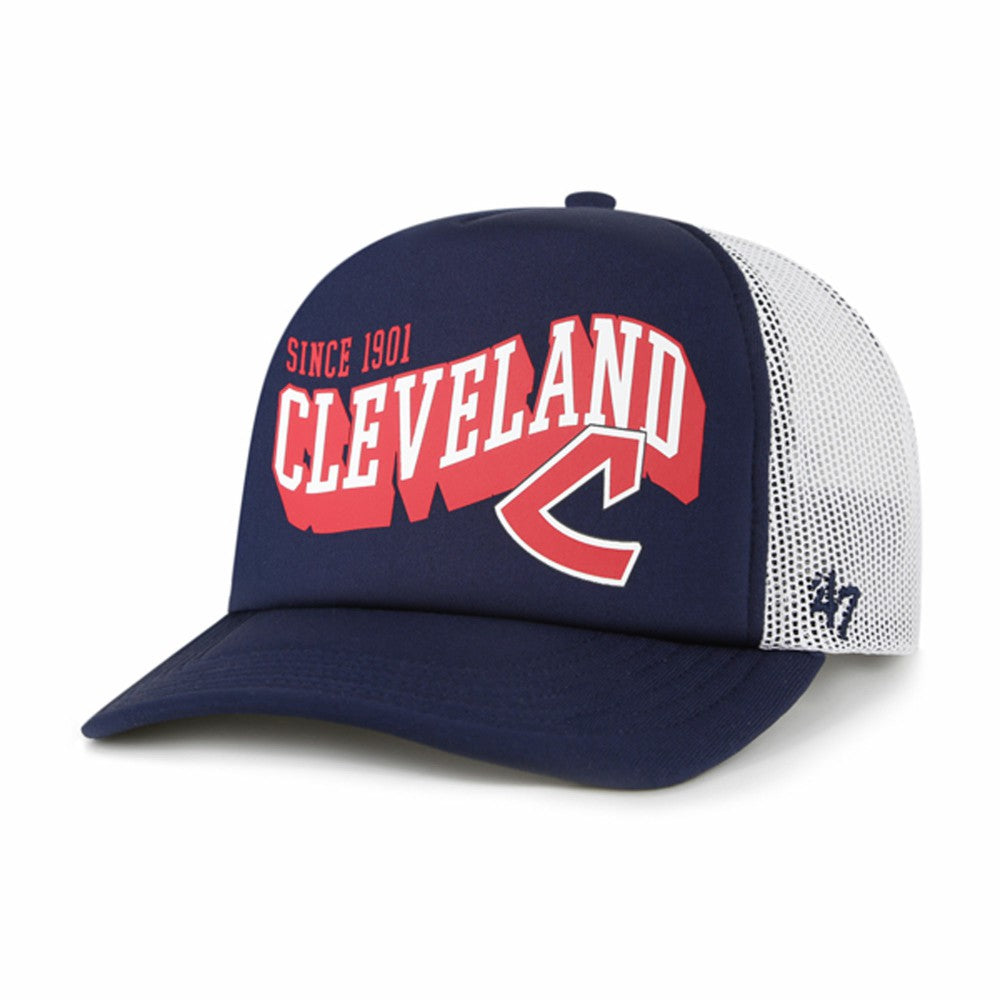 Cleveland Guardians Meander Foam Trucker Snapback Hat Navy | 47 brand