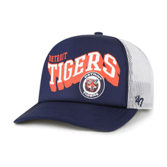 Detroit Tigers Meander Foam Trucker Snapback Hat Navy | 47 brand
