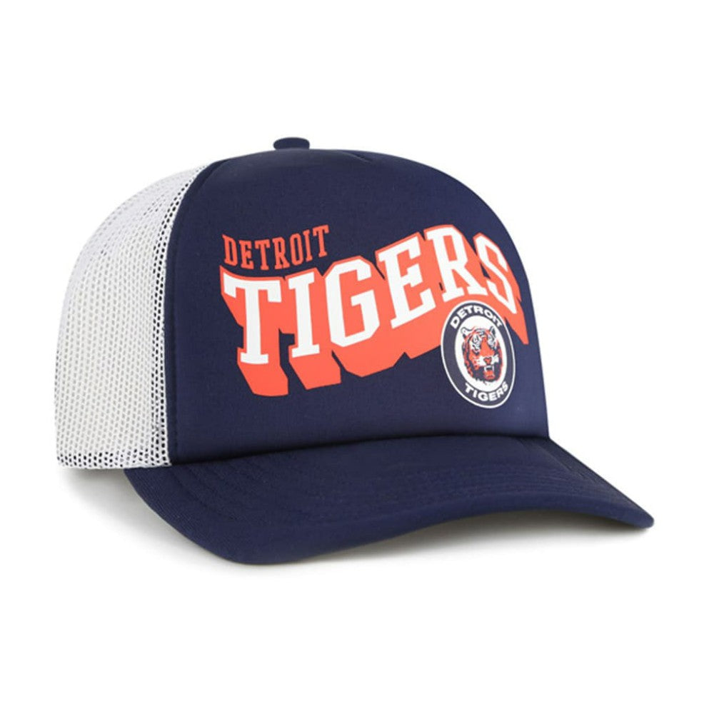 Detroit Tigers Meander Foam Trucker Snapback Hat Navy | 47 brand