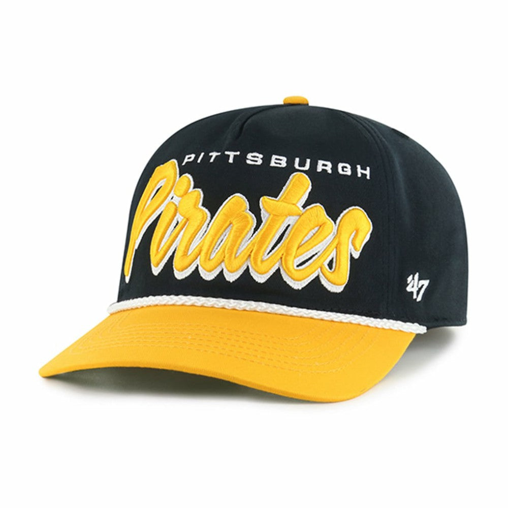 Pittsburgh Pirates Dropshadow Rope Hitch Adjustable Hat Black | 47 brand