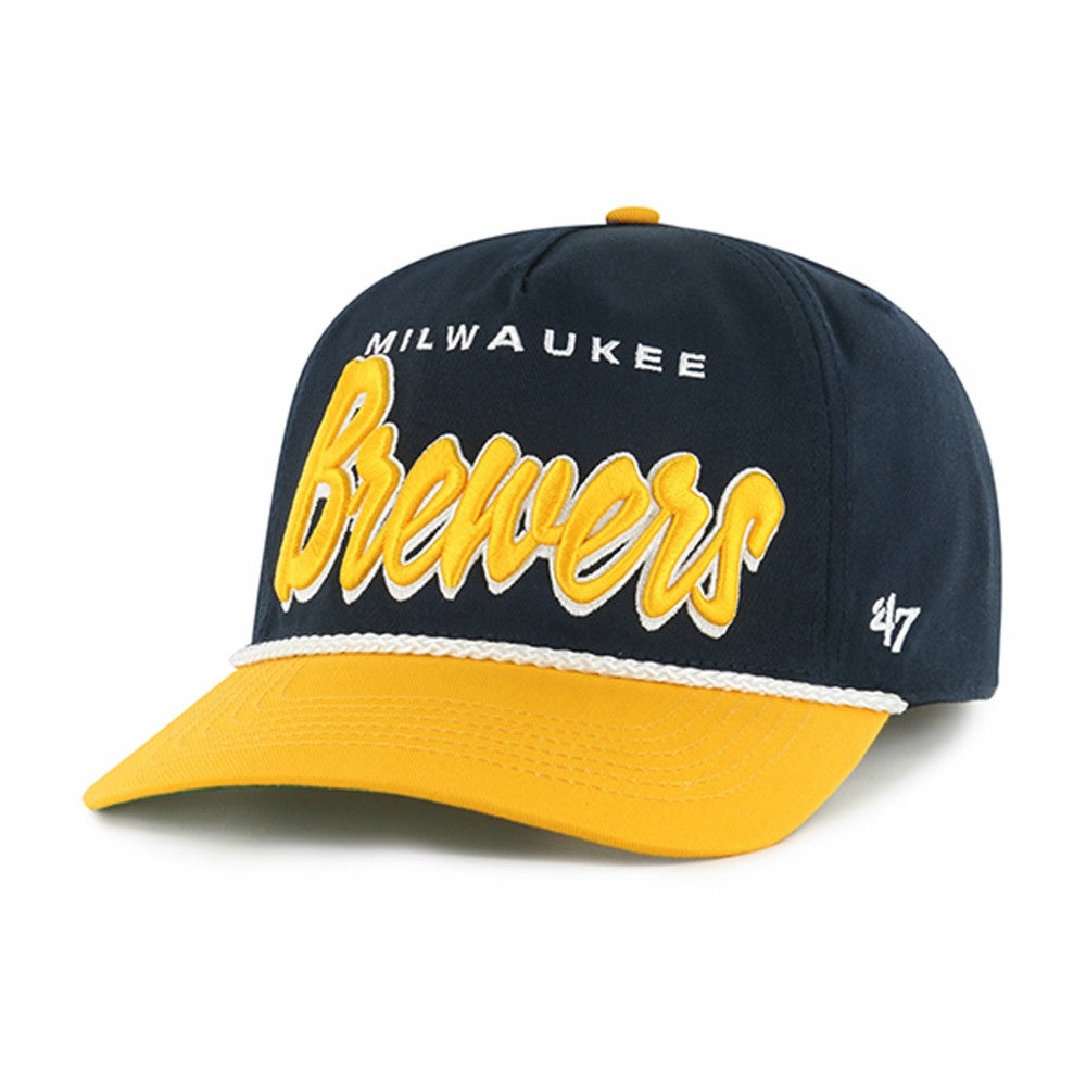 Milwaukee Brewers Dropshadow Rope Hitch Adjustable Hat Navy | 47 brand