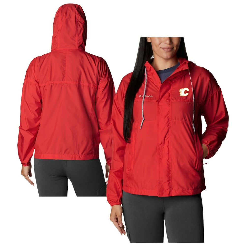 Calgary Flames Columbia Women's Flash Challenger Omni-Wick Hoodie Full-Zip Windbreaker Red