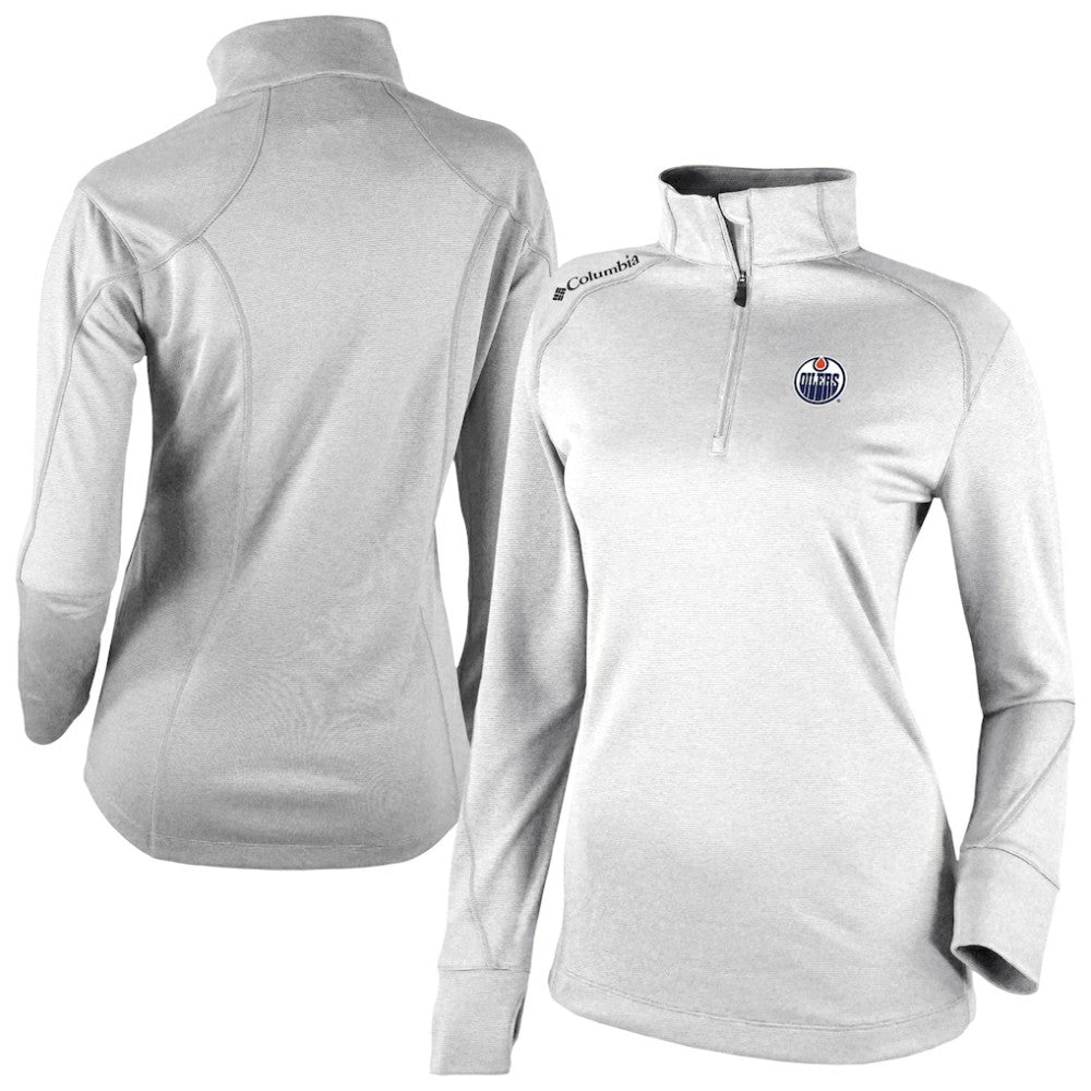 Edmonton Oilers Columbia Women's Omni-Wick Shotgun 2.0 Quarter-Zip Pullover Top White