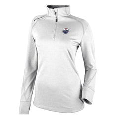 Edmonton Oilers Columbia Women's Omni-Wick Shotgun 2.0 Quarter-Zip Pullover Top White