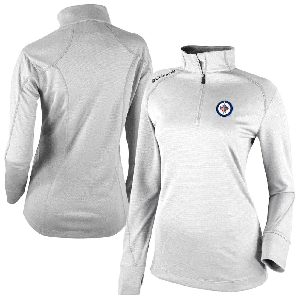 Winnipeg Jets Columbia Women's Omni-Wick Shotgun 2.0 Quarter-Zip Pullover Top White