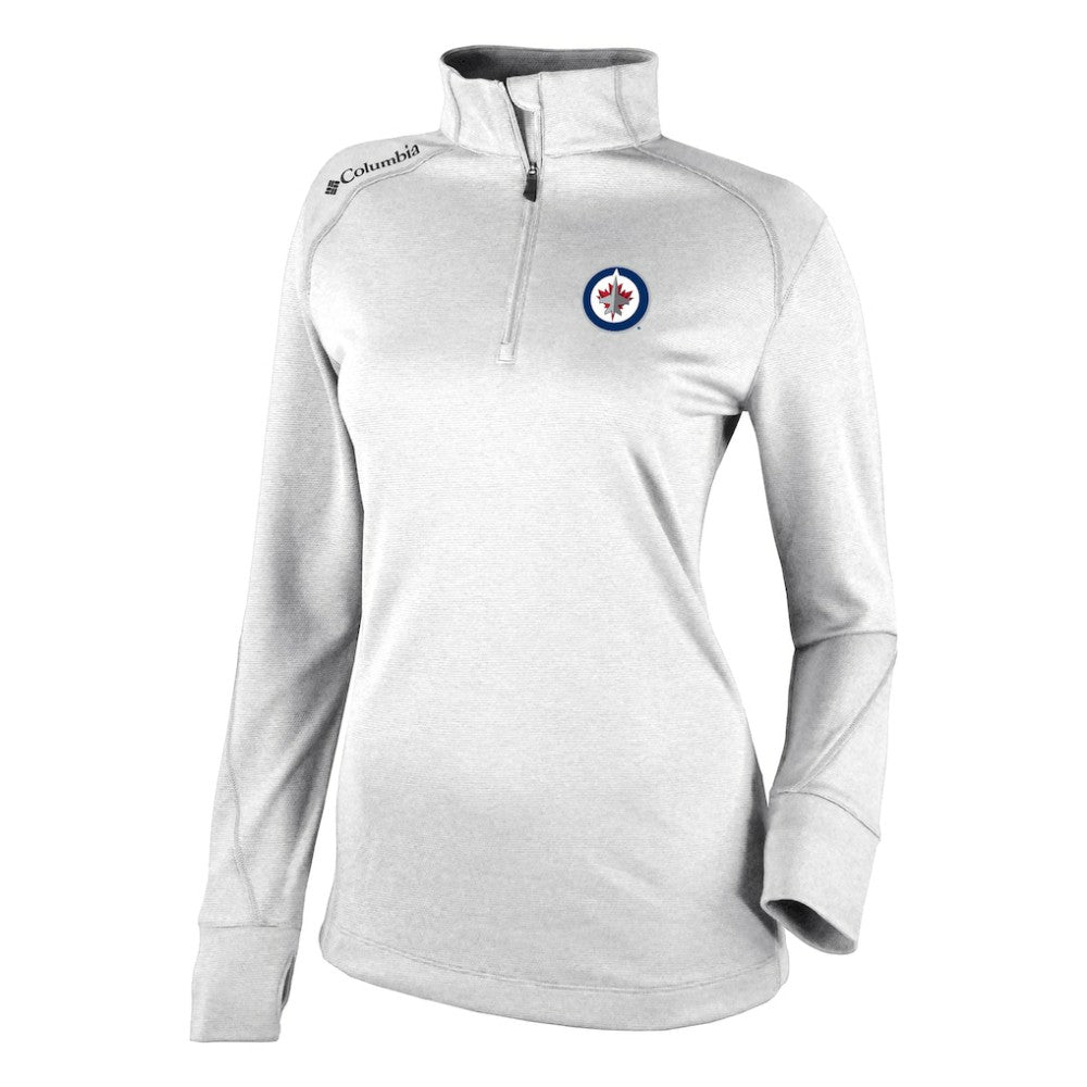 Winnipeg Jets Columbia Women's Omni-Wick Shotgun 2.0 Quarter-Zip Pullover Top White