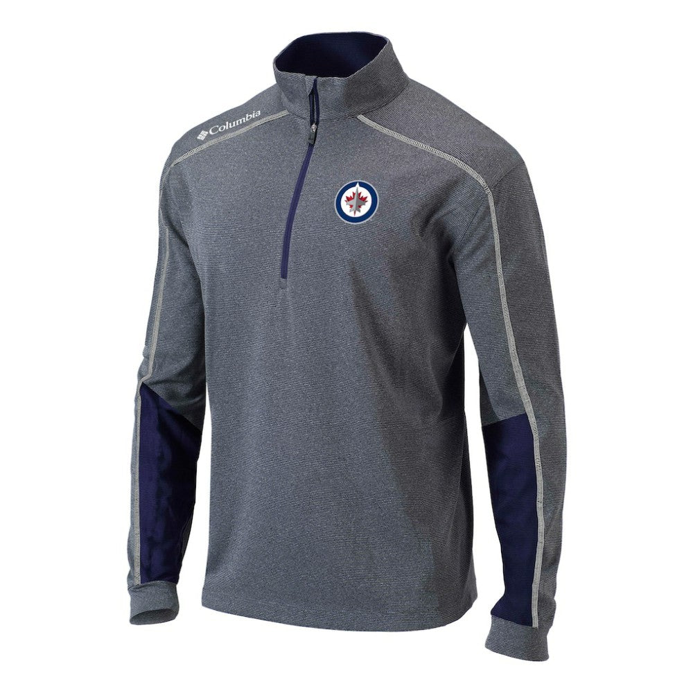 Winnipeg Jets Columbia Omni-Wick Shotgun 2.0 Quarter-Zip Pullover Top Navy