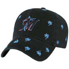 Miami Marlins Women's Confetti Clean Up Adjustable Hat Black | 47 brand